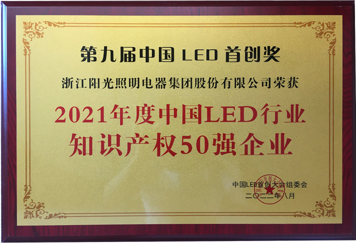 2021中国LED行业知识产权50强
